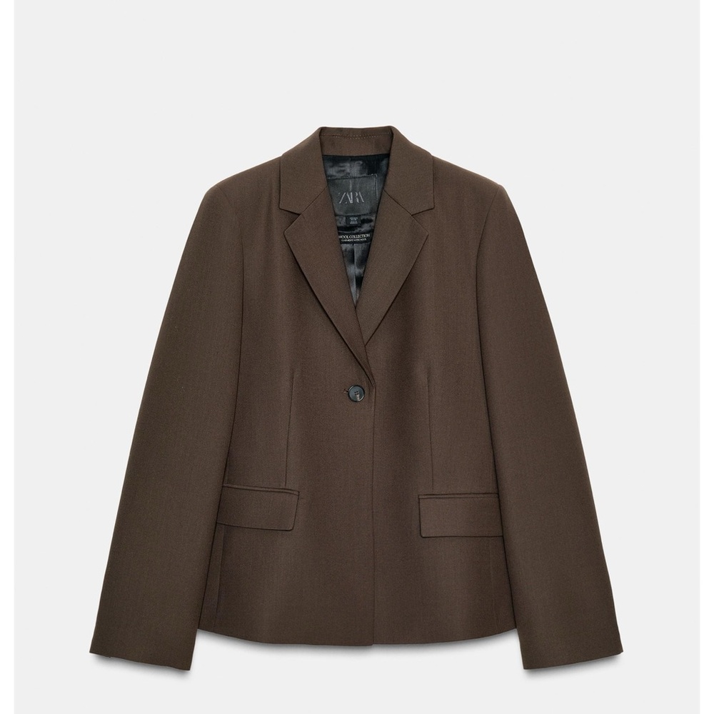 Zara Dark Brown Wool Jacket NWT, size L